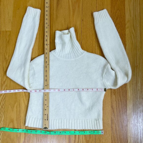 Sunday Best Sweater Turtleneck Merino Wool Blend Cropped Cream Ivory (S) Aritzia - Picture 7 of 7